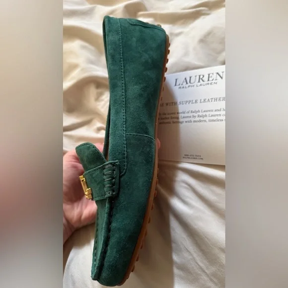 Ralph Lauren Suede Loafer - Emerald Green - Picture 5 of 9